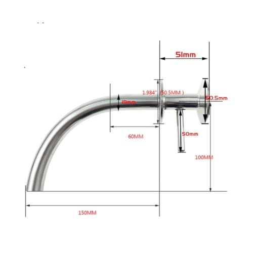 Stainless Steel 3/4" (TC50.5mm) Arm Conical Fermenter Pickup Dip Tube Home Brew Fitting Accessories(B) - color: B