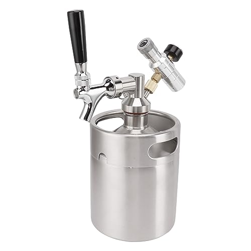 2L/67Oz Mini Keg Growler 150PSI Pressure Regulator Portable Pressurized Stainless Steel Home Keg System Kit Mini Keg Dispenser for Homebrew, Craft and Draft Beer