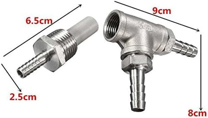 Home Brewing Stainless Steel Diffusion Stone Inline oxygenation Aeration Aerator Kit Oxygenation Diffuser for Wort Chiller Kettle Pump Beer Brewing
