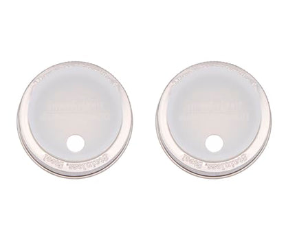 Frost Silicone Straw Hole Tumbler and Fermentation Lids with Stainless Steel Bands by Mason Jar Lifestyle (2 Pack, Regular Mouth) - color: Frost, size: Regular Mouth