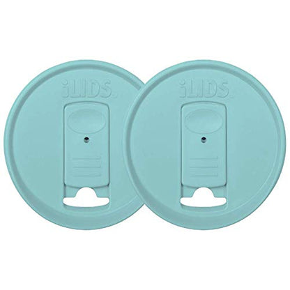 Wide-Mouth Mason Jar Drink Lid - USA Made, BPA-Free, Spill-Resistant for Coffee, Cold Brew & Iced Tea - Fits 3 3/8 in Ball & Kerr Wide Mouth - Pack of 2 - color: Seafoam