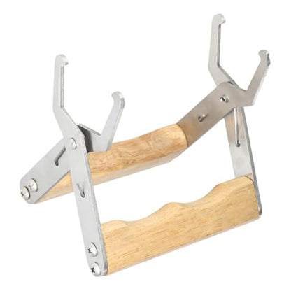 Stainless Steel Beekeeper Frame Holder with Ergonomic Wooden Handle Suitable for Beekeeping and Comfort