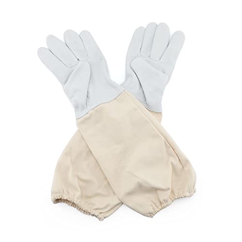 KINGLAKE Beekeeping Gloves Bee Hive Gloves Goatskin Beekeeping Protective Glove with Sleeves Large for the Beginner Beekeeper - size: Large (Pack of 1)