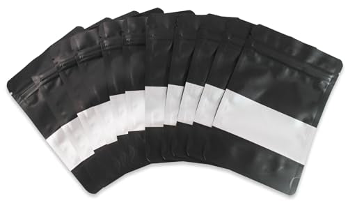 Smell Proof Bags 50 Pack - 3.9x5.9 Inch Resealable Mylar Bags with Matte Window | Moisture & Aroma Proof Pouch for Food, Cookies, Gummies Stand Up Zipper Bags for Storage（Black ） - color: Black, size: 3.9*5.9 Inch