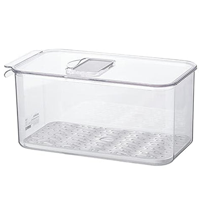 SANNO Vegetable Fruit Containers Fridge Containers,Freezer Produce Saver Refrigerator Organizer Bins with Vented Lids And Drain Tray For Pantry Fridge Freezer Cabinet Kitchen Organization - size: 12.4” x 6.4”x 5.7"