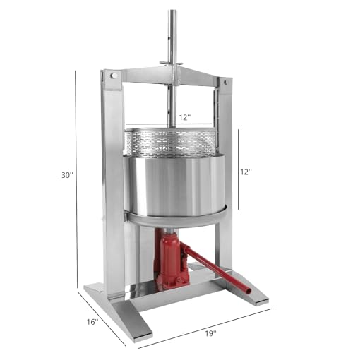 Hydraulic Fruit Wine Press 5.3 Gallon Manual Juice Maker 100% Nature Juice Making Apple Grape Berry Vegetables Crusher Cider Wine Making Press Machine - color: 5.3 Gallon