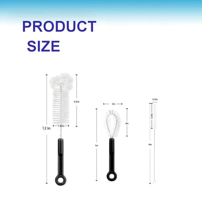 3 Pack Bottle Cleaning Brush Set with Detachable Keychain Ring, Narrow Neck & Straw Cleaner, Portable for College Dorm & Travel