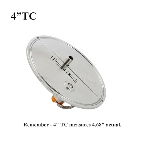 Home Brewing 4" TC End Cap with Gas Ball Lock Post and PRV 18 PSI Dry Hopper Accessories Homebrew Conical Fermenter Accessories Brewing Accessories