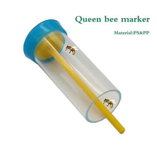 Bee Queen Marking Cage Bottle Box 8pcs Bee Queen Marking Cage Bottle Box with Soft Plunger Marker Non-Toxic Beekeeping Equipment for Beekeeper