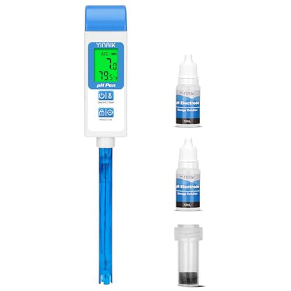 pH Meter for Water Digital pH Tester with 4.6in pH Probe Lab pH Gauge pH Reader with ATC for Canning Professional pH Temperature Test Kit for Narrow-Necked Bottle Solution Kombucha and Home Brewing
