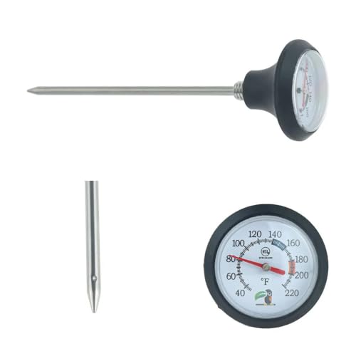 for Mechanical Milk Thermometer Stainless Steel Probe 11.2cm Steaming Milk Yogurt Making Coffee Cheese Cooking Tools 40°F to 220°F