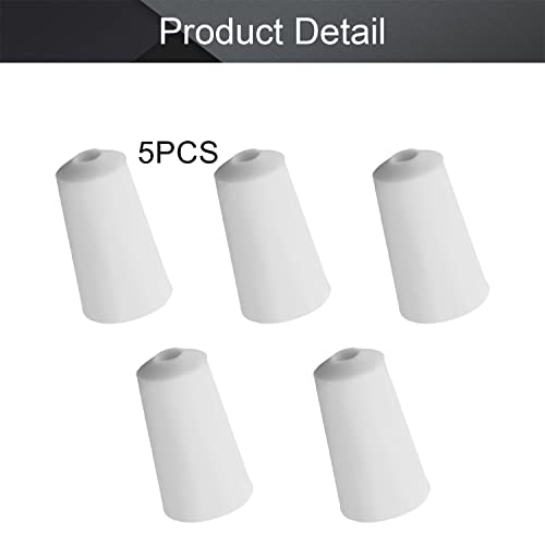 Othmro 5Pcs Drilled Rubber Stopper with Airlock, White Drilled Bungs Stopper with 0.71" Hole for Fermentation Use, Homebrewing Beer Kombucha Airlock Stopper