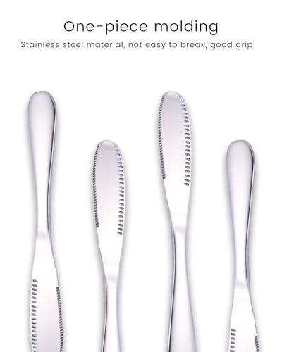 Stainless Steel Butter Spreader Flatware with Holes, 3-in-1 Multi-Functional Butter Knife for Spreading, Curling, and Slicing - Used for Cheese, and Jam (Silver)