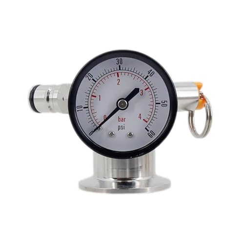 1pcs 1.5" Tri Clamp Gas Manifold for Conical Fermenters - SS304 with Pressure Gauge & Relief Valve for Homebrewing(35 PSI PRV) - size: 35 PSI PRV