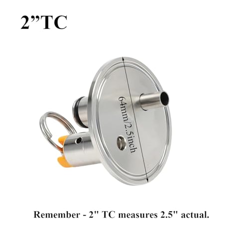 2" Tri-clamp End Cap with PRV and Ball Lock Gas Post Dry Hopper Lid Closed Pressure Transfer Homebrew Conical Fermenter Parts