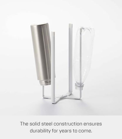 YAMAZAKI Home Tower Kitchen Multi Eco Stand - Multifunctional Plastic Bag Holder Bottle Dryer - Steel - color: White