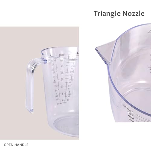 4Pcs Measuring Cups Sets,4 Sizes 150/300/600/1000ML,Liquid Measuring Cups For Kitchen BPA Free Plastic with Nozzle Handle Multiple Measurement Scales Thick (White)