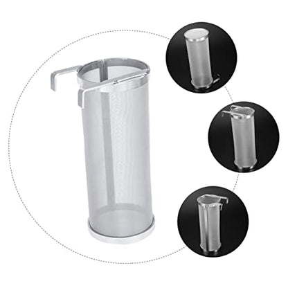 GLEAVI 1Pc Stainless Steel Filter Barrel with Hook Premium Wine Filter Cask for Home Brewing and Design for Easy Hops Straining