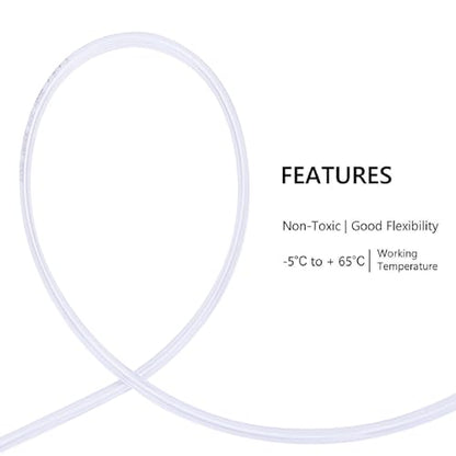 DERNORD PVC Tubing 1/8"ID X 1/4"OD Flexible Clear Vinyl Hose 10 Feet for Food Grade - size: 10 Feet, style: 1/8"ID X 1/4"OD