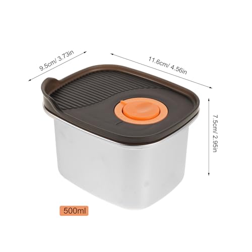 Stainless Box - 500ml Cheese Storage Container With Airtight Lid For Fridge Food Preservation And Storage - Space-Saving - size: 11.60X9.50X7.50CM