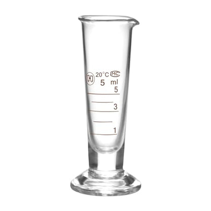 Professional Lab Graduated Measuring Cup with Spout 5ml Wide Mouth Glass Conical Beaker Thickened Borosilicate Beaker Heat Resistant (5ml) Transparent - size: 5ml