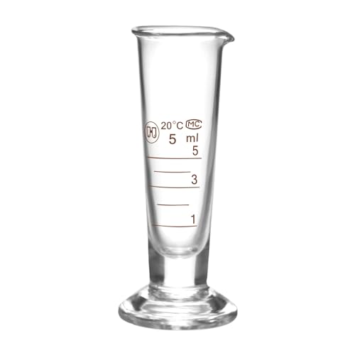 Professional Lab Graduated Measuring Cup with Spout 5ml Wide Mouth Glass Conical Beaker Thickened Borosilicate Beaker Heat Resistant (5ml) Transparent - size: 5ml