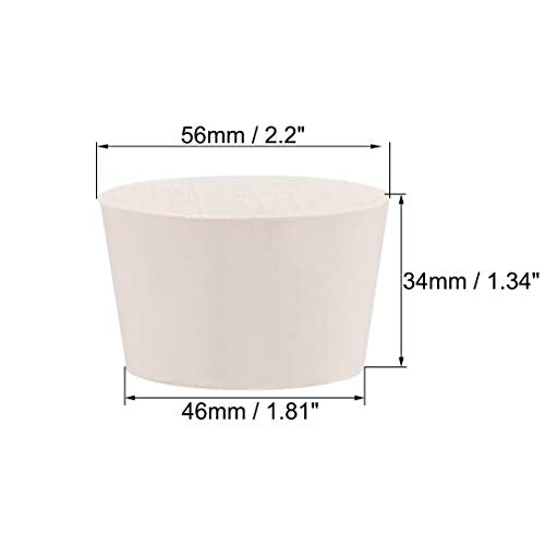 uxcell White Tapered Shaped Solid Rubber Stopper for Lab Tube Stopper Size 11 - size: 46x56x34mm