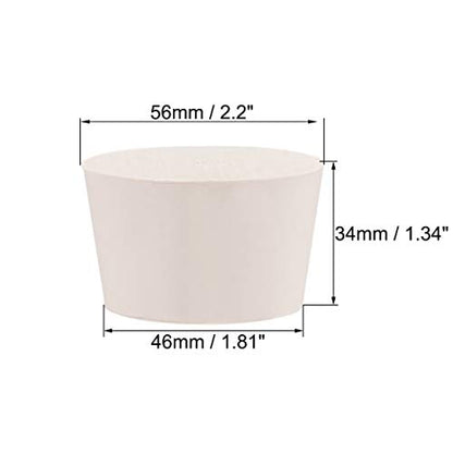 uxcell White Tapered Shaped Solid Rubber Stopper for Lab Tube Stopper Size 11 - size: 46x56x34mm