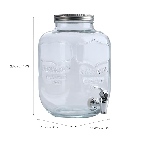 McEtt - Large Kombucha Brewing Jar Kit - 5 Liter (1.3 Gallon) Glass Continuous Fermentation Jar - SCOBY Hotel with Airtight Lid & Spout