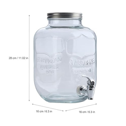 McEtt - Large Kombucha Brewing Jar Kit - 5 Liter (1.3 Gallon) Glass Continuous Fermentation Jar - SCOBY Hotel with Airtight Lid & Spout
