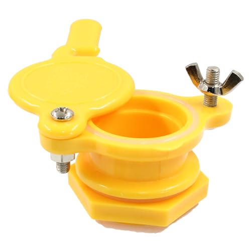 Honey Gate Valve,Bee Bottling Equipment Gate Valve, Plastic Honey Extractor Tap with Wing Nut and Gasket for Bucket Beekeeping Supplies,Yellow