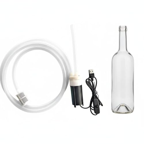 Electric Wine Pump with USB Power, Auto-Siphoning Brew Device, 3.3 Ft Hose, One-Button Operation, 3.9 X 1.4 in, for Home Brewing