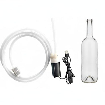Electric Wine Pump with USB Power, Auto-Siphoning Brew Device, 3.3 Ft Hose, One-Button Operation, 3.9 X 1.4 in, for Home Brewing