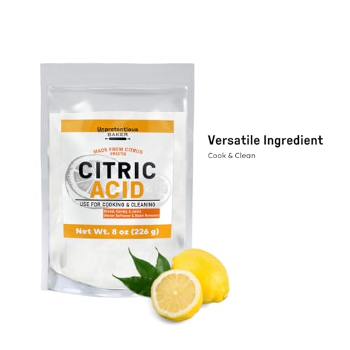 Unpretentious Citric Acid, 8 oz, Non-GMO, No Additives, Cleaning & Baking - size: 8 Ounce (Pack of 1)