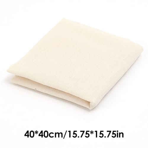 2Pcs Unbleached Cotton Cheesecloth – Reusable, Multi-Purpose Muslin for Straining, Juicing, Cheese Making, Crafts & Cooking (40x40cm) - color: Square 40cm