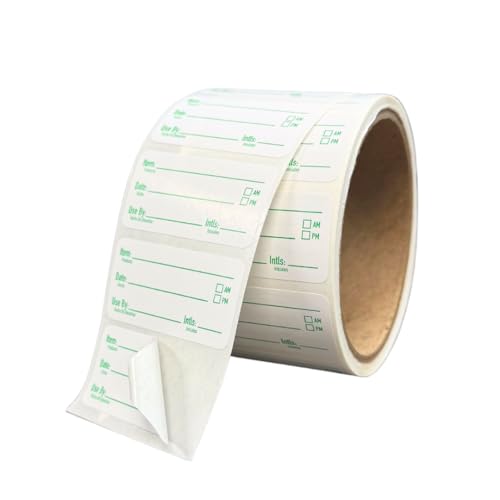 2x1 Removable Freezer Food Labels Stickers for Containers, 250 Waterproof Label Stickers for Jars, Removable Labels for Storage Bins, with Easy Peel-Off (250, Green)