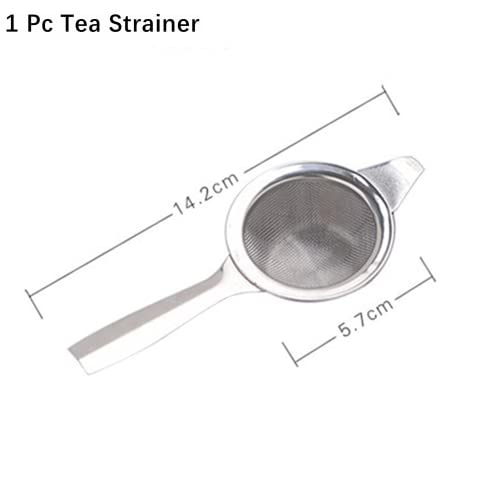 2.24inch Fine Mesh Strainer with Long Handle, Stainless Steel Mini Tea Strainer with dripping bowl, for Straining Teas and Cocktails or Sifting Flour, Sugar, Spices, and Herbs(Silver)