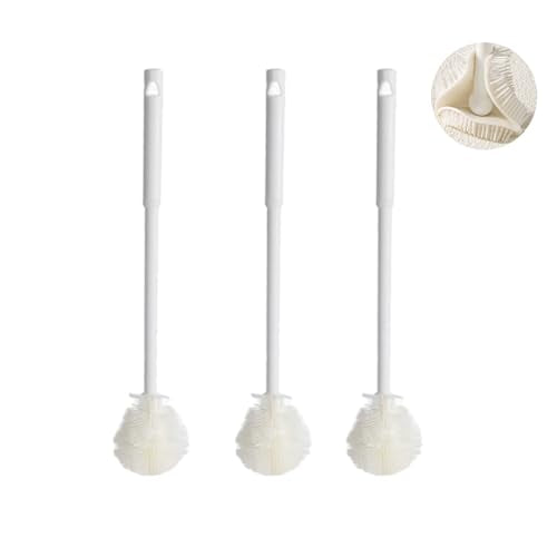 Foldable 360 ° Long Handled Water Bottle Brush, Suitable for Soft bristled Silicone Brushes for Narrow mouthed Bottles, Water Bottles, and Thermos Bottles（3pcs）