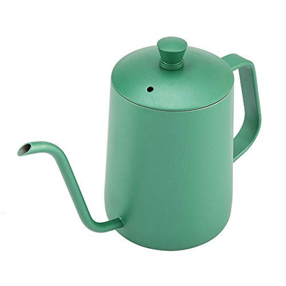 Stainless Steel Coffee Kettle, Gooseneck Spout Teapot, Large Capacity 600ml Kettle with Thermometer & Precision Pouring, Ideal for Coffee Brewing Enthusiasts (Green)