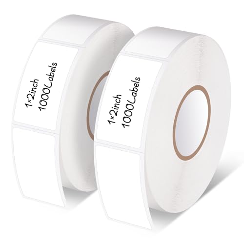 2000 Freezer Labels 1" x 2", Removable Waterproof Food Container Stickers | Perforated Rolls, Oil-Resistant Paper, Strong Adhesive, Residue-Free Removal, for Jars, Bottles, Bags, and Containers