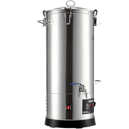 VEVOR Beer Brewing Equipment, 8 Gal/30L 304 Stainless Steel Home Beer Brewer,1500W All-in-One Home Brewing Kit with Tall strainer, Integrated Inner Barrel & Reinforced Handle - size: 8 Gal