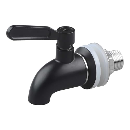 Stainless Steel Spigot Modern Black Beverage Dispenser Spigot Food Grade Metal Spot for Drink Dispenser by MUGLIO - color: Black