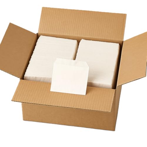 Food Service Paper Bags for Fries, Hashbrowns & Hot Foods - 5.5x4 inch, 1000 Count White Takeout Bags - style: White
