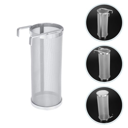 Stainless Steel Filter Net Barrel with Hook Lightweight Permanent Wine and Beer Brewing Strainer for Home Use during Family Days or Camping Trips