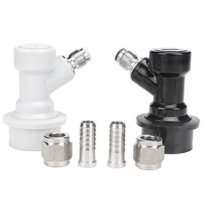4PCS Ball Lock Disconnect Set,Ball Lock Keg Posts Coupler, Home Brew Threaded Ball Lock Keg Fittings Plastic Quick Connector with Adapter Clamp
