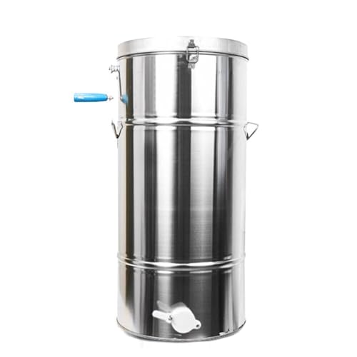Honey Extractor Separator, 2-Frame Stainless Steel Honey Extractor Manual Honey Extractor Honey Drum Spinner, Beekeeping Extraction Apiary Centrifuge Equipment
