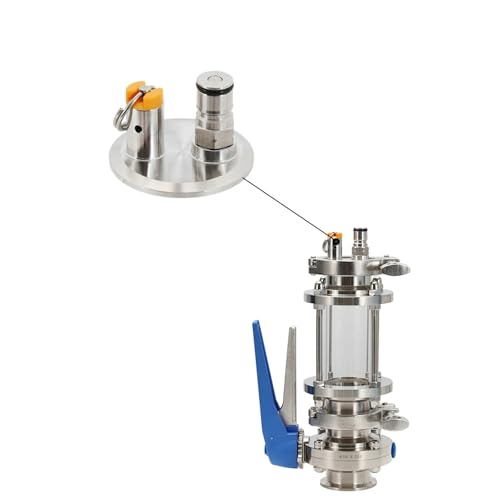 2" Tri-clamp End Cap with PRV and Ball Lock Gas Post Dry Hopper Lid Closed Pressure Transfer Homebrew Conical Fermenter Parts