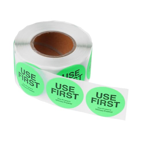 1 Roll Light Green Permanent Adhesive Food Inventory Control Labels Accurate Food Labeling Stickers for Restaurant Canning Use for Refrigerator Safety Management