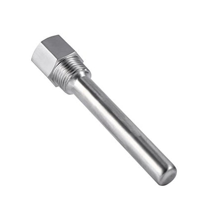 Ejoyous Thermowell, Stainless Steel Thermowell 1/2NPT Threads for Temperature Sensors for Homebrew