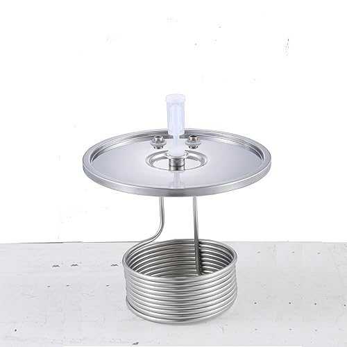 Fermenation Tank, Home Brewing Fermenation Tank Conical Fermenter Stainless Steel Tank 35 Liters with Chiller Silver